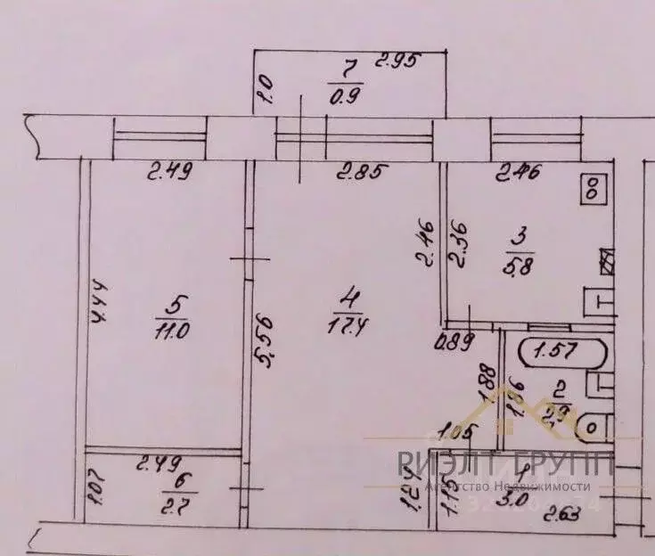 2-к кв. Татарстан, Казань пос. Дербышки, ул. Главная, 62 (43.7 м) - Фото 2
