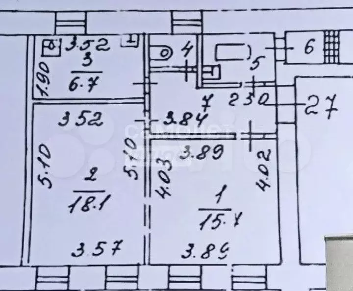 2-к. квартира, 52,3 м, 2/4 эт. - Фото 0