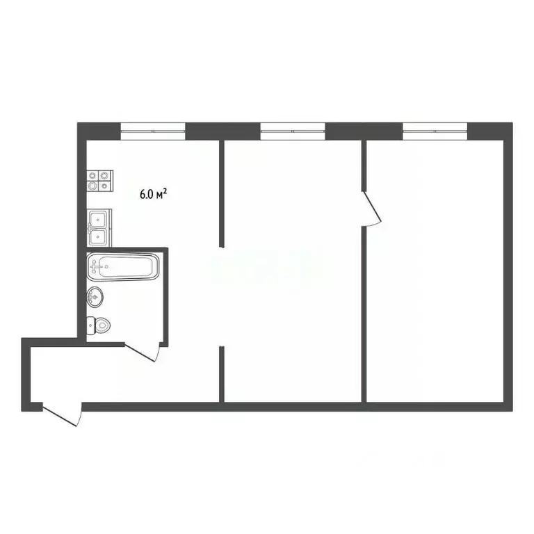 2-к кв. Забайкальский край, Чита ул. Николая Островского, 6 (44.6 м) - Фото 1