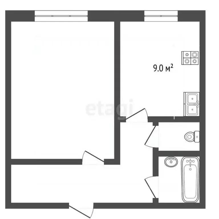 1-к кв. Ханты-Мансийский АО, Ханты-Мансийск Югорская ул., 14к4 (35.0 ... - Фото 1