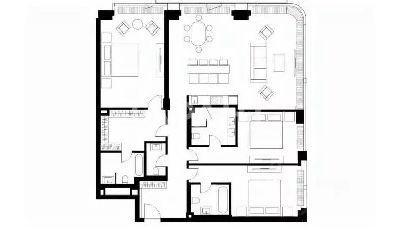 4-к кв. Москва ул. Братьев Фонченко, 1к3 (152.5 м) - Фото 1