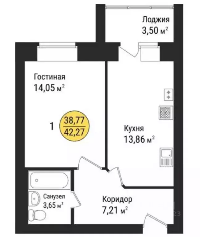 1-к кв. марий эл, йошкар-ола городской округ, с. семеновка ул. . - Фото 0