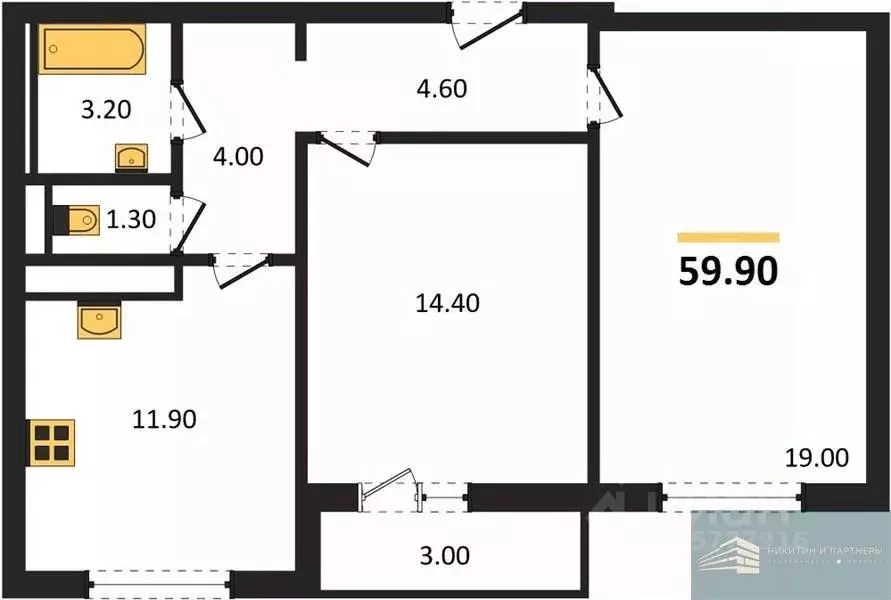 2-к кв. Воронежская область, Воронеж ул. Загоровского, 5/2 (59.9 м) - Фото 0