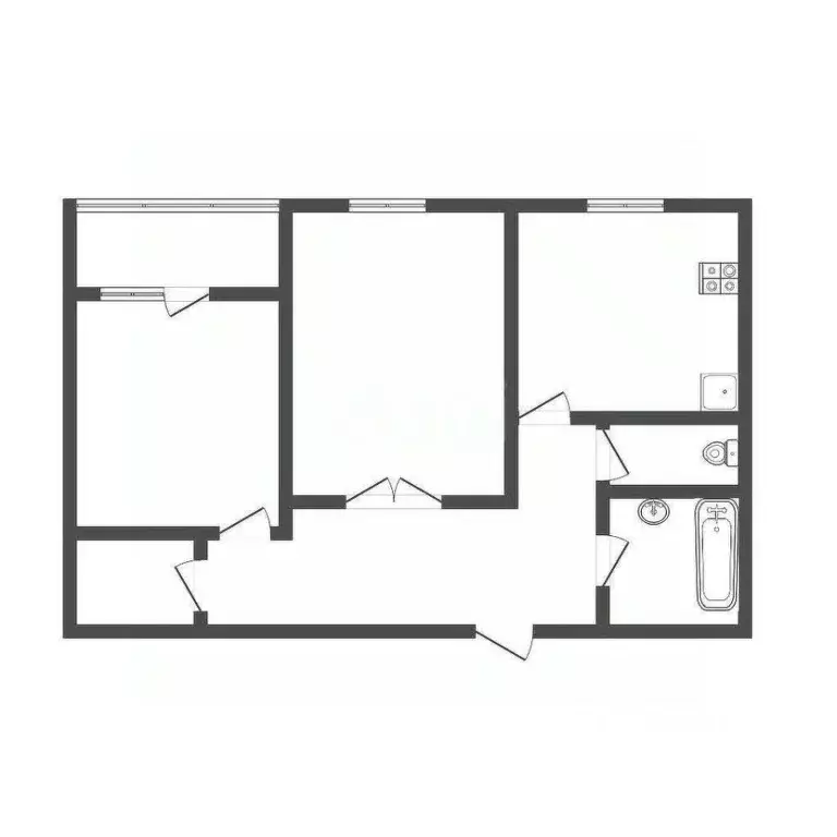 2-к кв. Тульская область, Тула ул. Комарова, 49А (50.5 м) - Фото 2