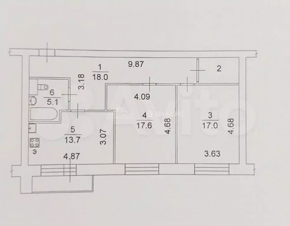 2-к. квартира, 75 м, 3/7 эт. - Фото 0