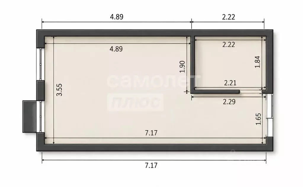 Студия Москва ул. Летчика Осканова, 6 (25.5 м) - Фото 2