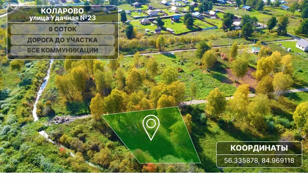 Участок в Томский район, село Коларово, Удачная улица, 23 (9.12 м) - Фото 2