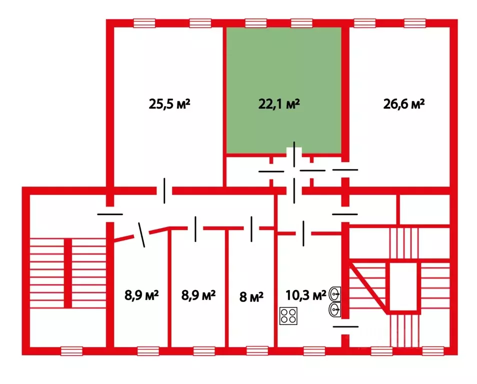 Комната Санкт-Петербург Казанская ул., 26/27 (22.1 м) - Фото 0