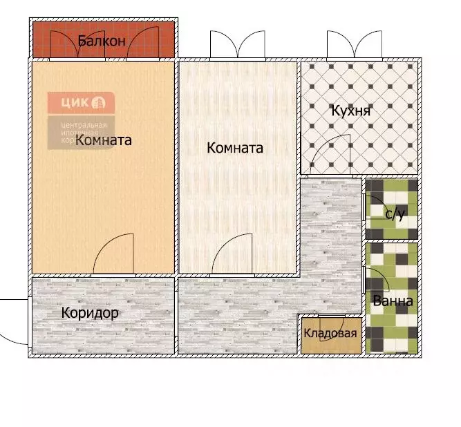 2-к кв. Рязанская область, Рязань ул. Белякова, 7 (66.0 м) - Фото 2