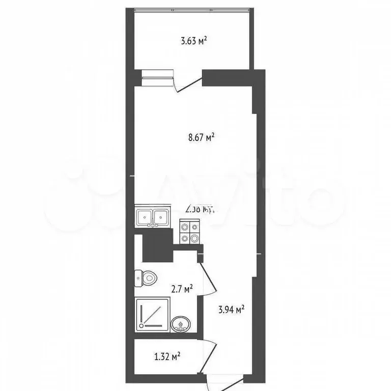 Квартира-студия, 24 м, 3/15 эт. - Фото 0