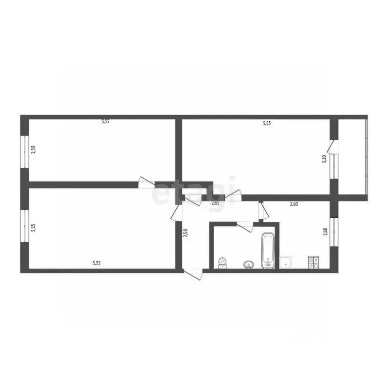 3-к кв. Крым, Симферополь ул. Беспалова (62.0 м) - Фото 2