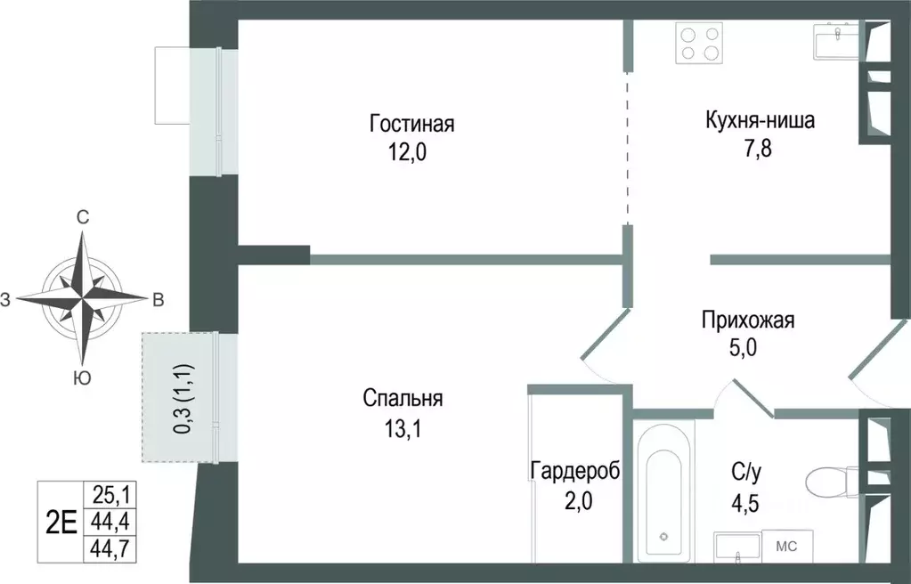 2-к кв. Московская область, Королев Первомайский мкр, Старые Горки дп, ... - Фото 1