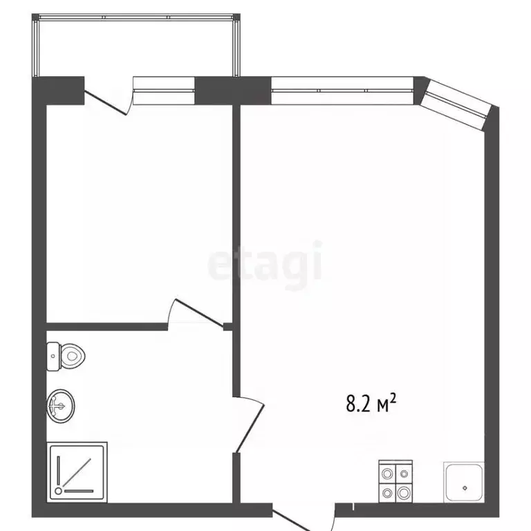 1-к кв. Московская область, Одинцово ул. Чистяковой, 12 (43.2 м) - Фото 2