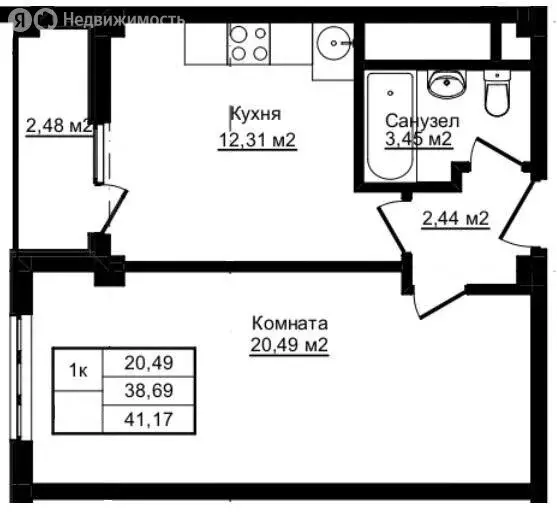 1-комнатная квартира: Сочи, Пластунская улица, 104Бк2 (41.17 м) - Фото 0