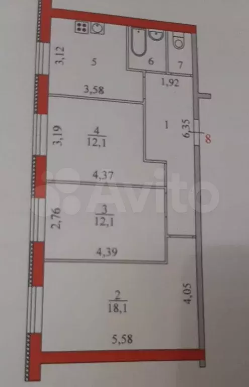 3-к. квартира, 67 м, 1/6 эт. - Фото 0