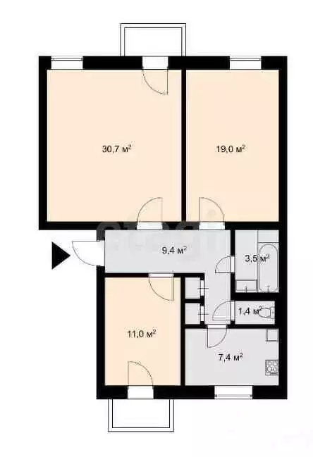 3-комнатная квартира: Севастополь, Большая Морская улица, 38 (84 м) - Фото 0