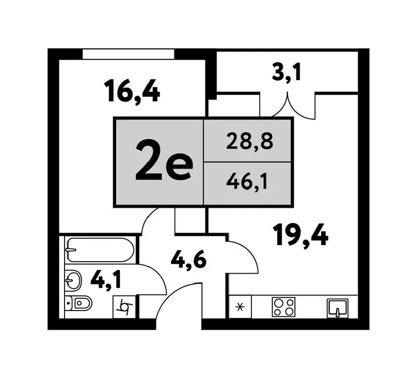 2-комнатная квартира: Москва, Фестивальная улица, 15к24/3 (46.1 м) - Фото 0