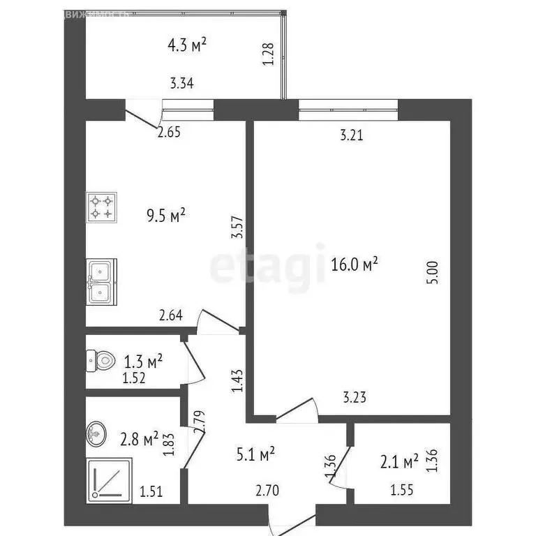 1-комнатная квартира: Орёл, Грузовая улица, 123 (37 м) - Фото 0