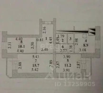 3-к кв. Липецкая область, Липецк Школьная ул., 24 (62.5 м) - Фото 2