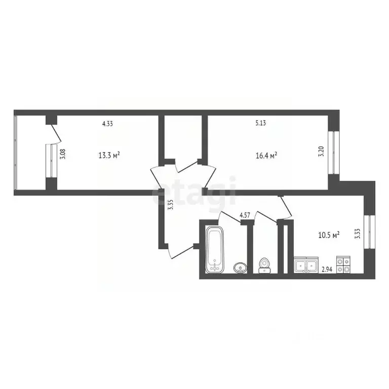 2-к кв. Московская область, Балашиха Балашихинское ш., 10 (54.6 м) - Фото 1