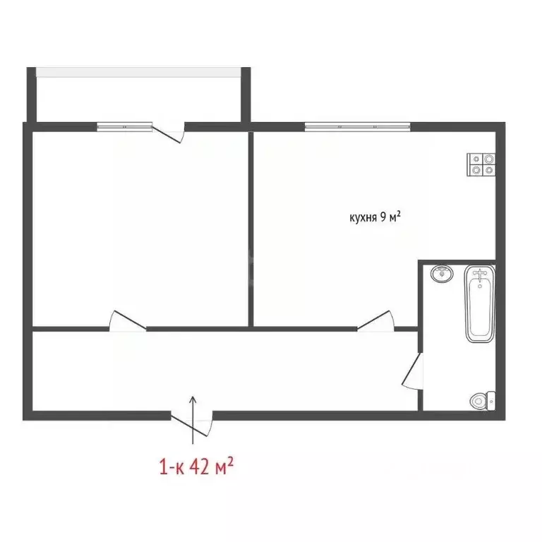 1-к кв. Свердловская область, Екатеринбург ул. Краснолесья, 28 (42.0 ... - Фото 2
