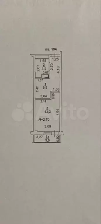 Квартира-студия, 26,4 м, 6/9 эт. - Фото 0