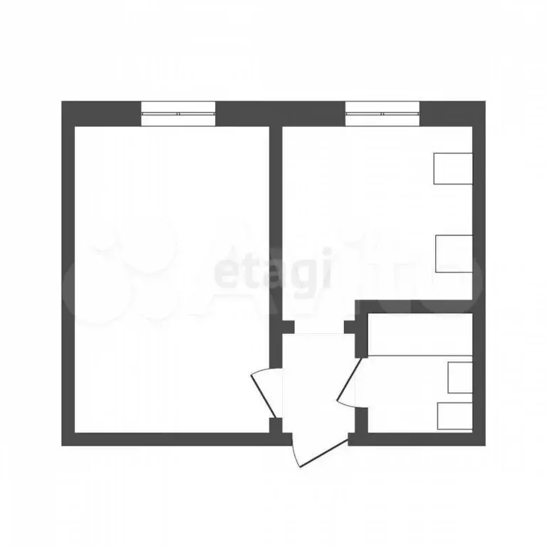 1-к. квартира, 20,6 м, 2/5 эт. - Фото 0