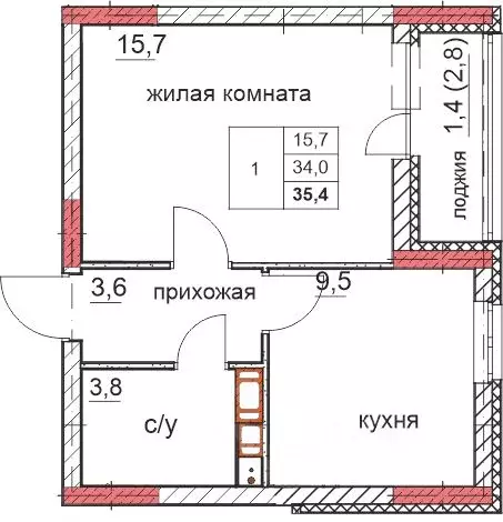 1-к кв. Нижегородская область, Дзержинск Комсомольский мкр,  (35.4 м) - Фото 0