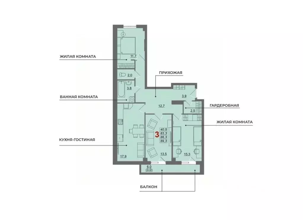 3-к кв. Волгоградская область, Волгоград ул. Имени Джабраила Дабиевича ... - Фото 2