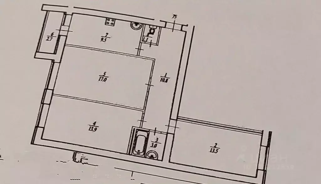 3-к кв. Башкортостан, Уфа ул. Мира, 46 (68.8 м) - Фото 1