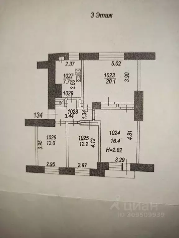 4-к кв. Ивановская область, Иваново просп. Ленина, 102 (74.0 м) - Фото 0