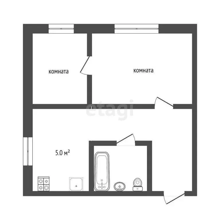 2-комнатная квартира: Тюмень, улица Чекистов, 33 (29.4 м) - Фото 0