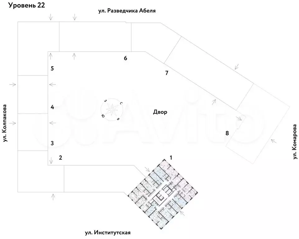 2-к. квартира, 45,9 м, 22/25 эт. - Фото 1