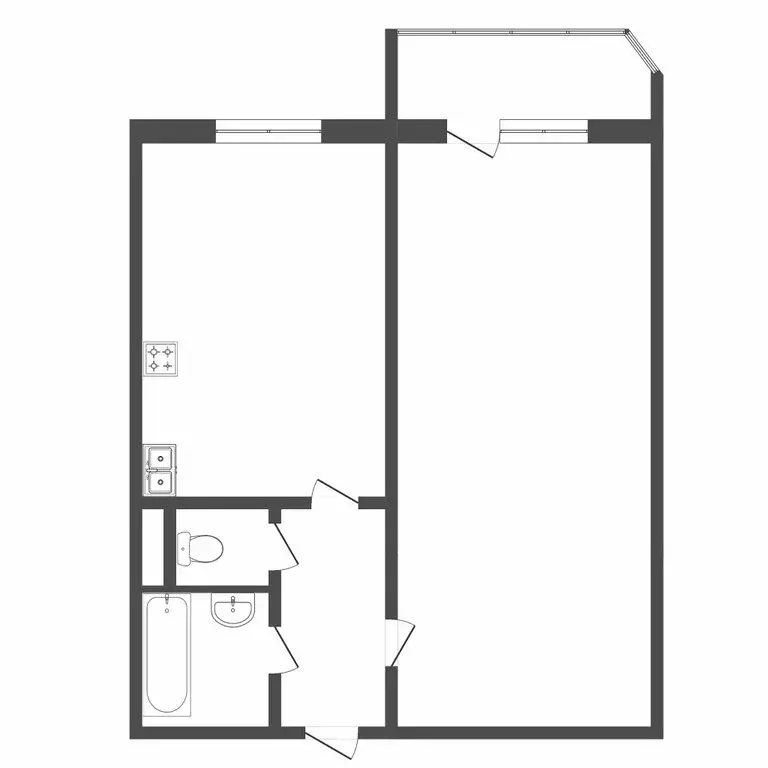 1-комнатная квартира: Тюмень, 6-й микрорайон, проезд 9 Мая, 7 (45.9 м) - Фото 1