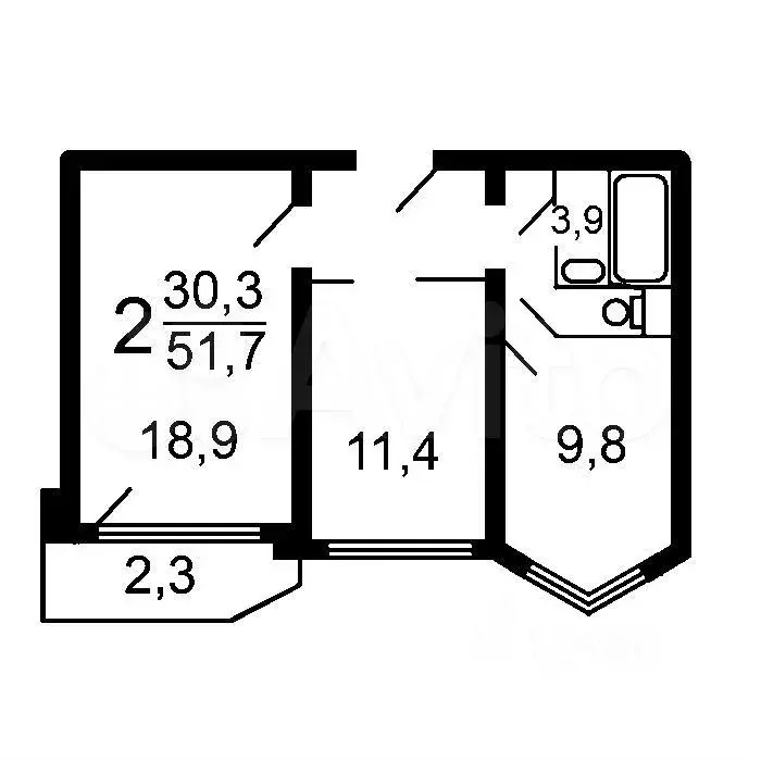 2-к. квартира, 56 м, 2/14 эт. - Фото 0