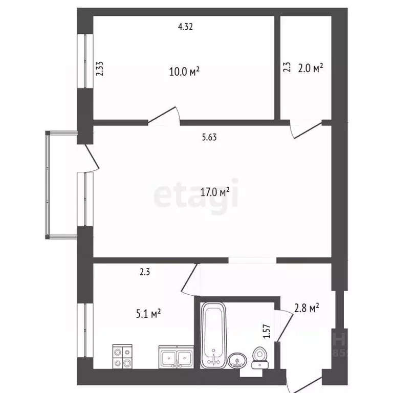 2-к кв. Приморский край, Спасск-Дальний Советская ул., 86 (41.9 м) - Фото 2