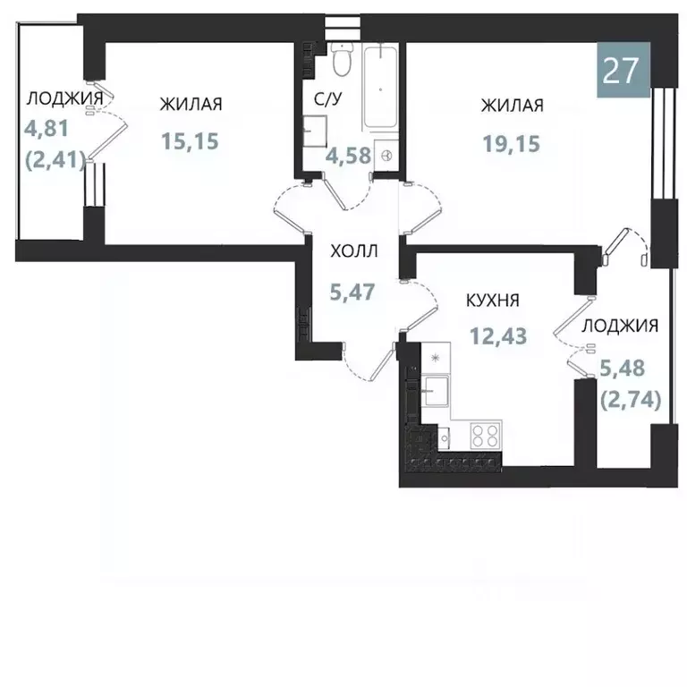 2-к кв. Калининградская область, Светлогорск Морская Нота жилой ... - Фото 1