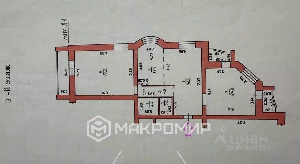 2-к кв. Орловская область, Орел ул. Тургенева, 23 (111.7 м) - Фото 1