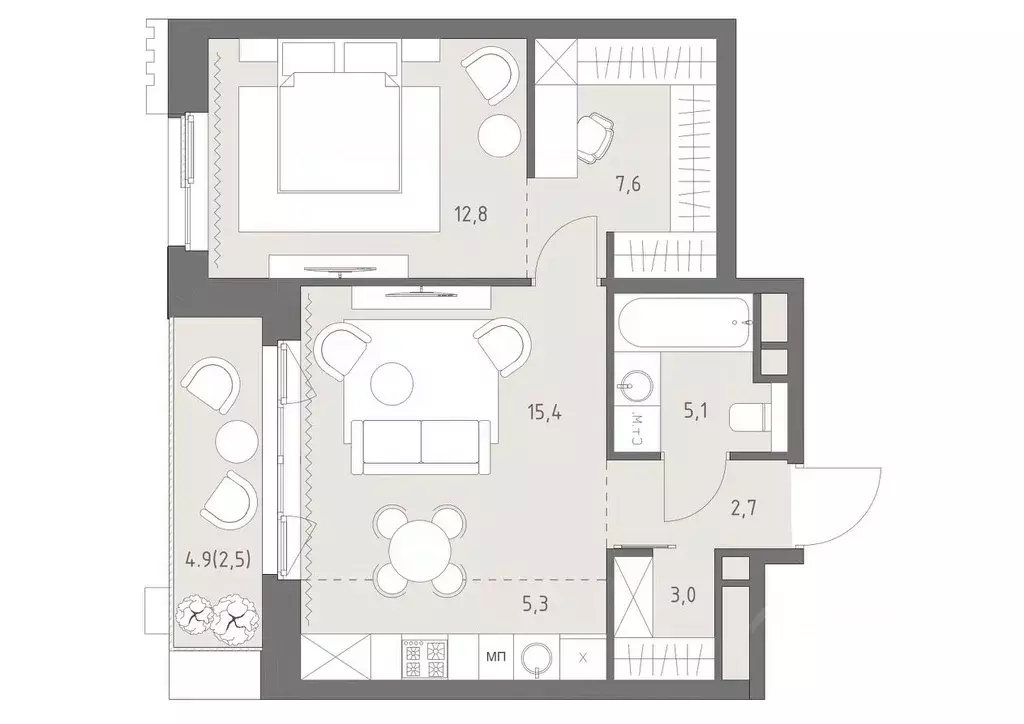 2-к кв. Москва Родина Парк жилой комплекс, к1 (54.4 м) - Фото 1