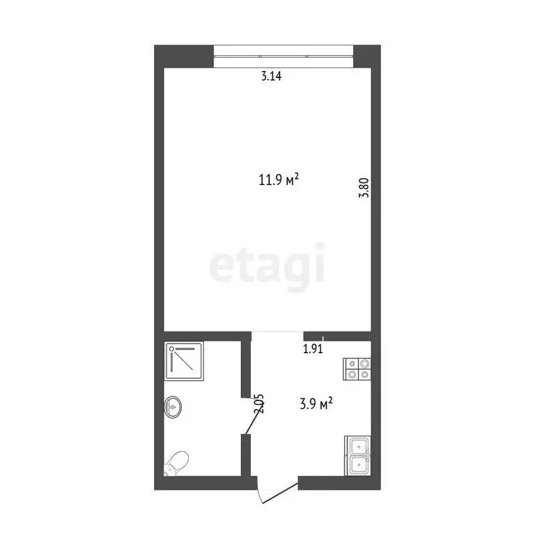 1к в -комнатной квартире (11 м) - Фото 1