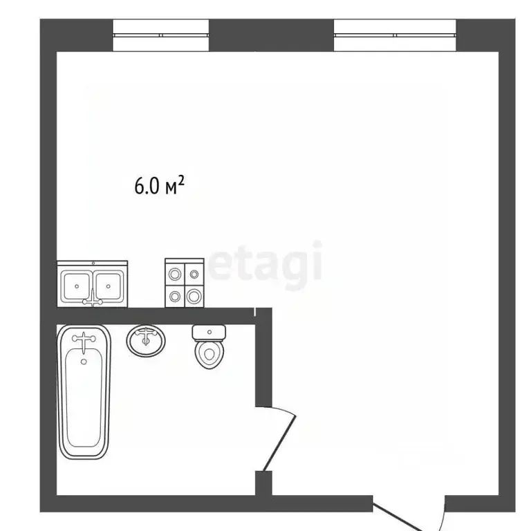 Студия Забайкальский край, Чита ул. Столярова, 23 (29.4 м) - Фото 2