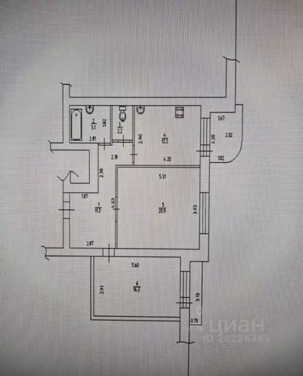 2-к кв. Смоленская область, Смоленск Оршанская ул., 13 (74.0 м) - Фото 2