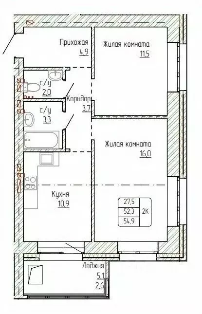 2-к кв. Алтайский край, Новоалтайск ул. Титова, 6 (54.9 м) - Фото 0