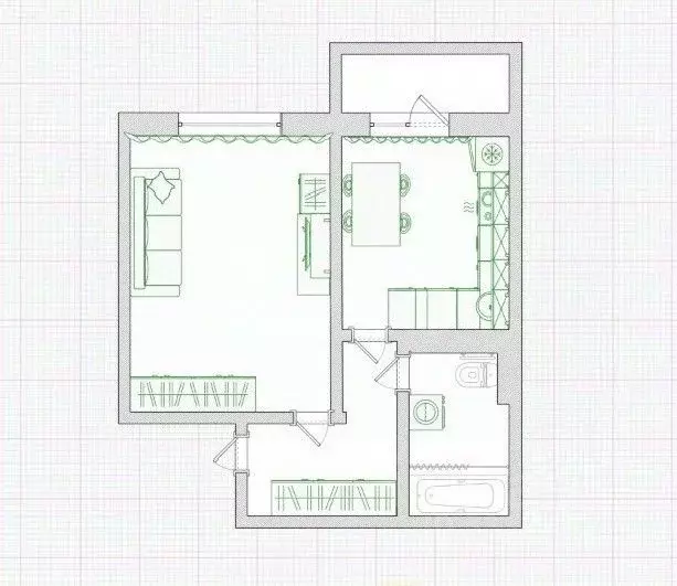 1-к кв. Калужская область, Обнинск ул. Гагарина, 71 (37.3 м) - Фото 2