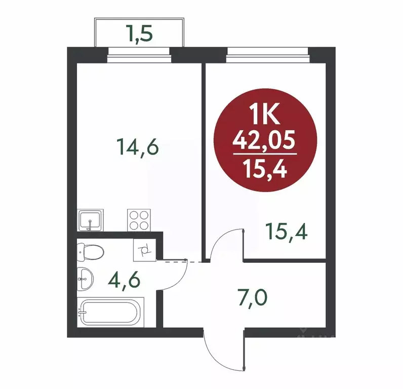 1-к кв. Новосибирская область, Новосибирск Скандинавские Кварталы ... - Фото 1
