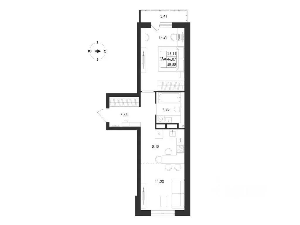 2-к кв. Воронежская область, Воронеж Первое Мая мкр, Май жилой ... - Фото 1