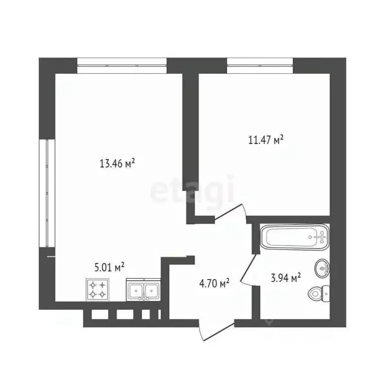 2-к кв. Тюменская область, Тюмень ул. Лесопарковая, 1к1 (38.58 м) - Фото 1