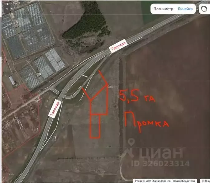 Участок в Крым, Симферопольский район, с. Донское  (550.0 сот.) - Фото 0