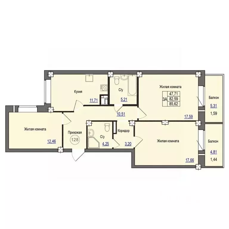 3-к кв. Псковская область, Псковский район, Завеличенская волость, д. ... - Фото 1