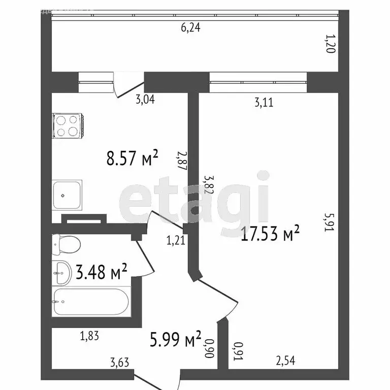1-комнатная квартира: Ульяновск, улица Ефремова, 153 (37.3 м) - Фото 1
